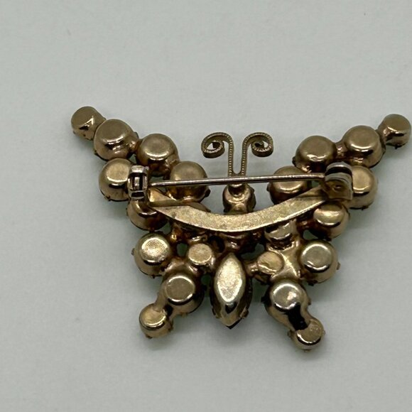 Vintage Juliana Butterfly Brooch D&E Rhinestone UV Glow 1960s Mid Century Insect - Picture 8 of 11